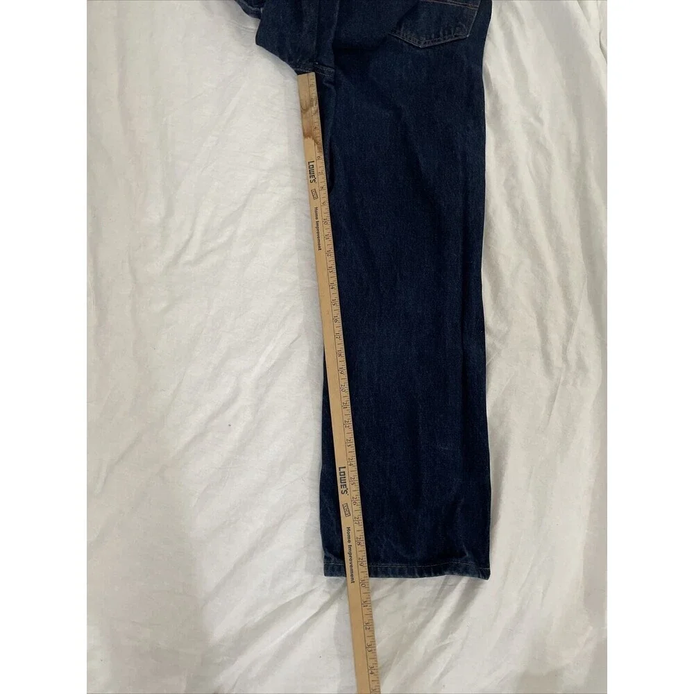 Dickies Mens Jeans Size 44x30 Straight Leg Denim Blue Workwear Pockets Dark Wash